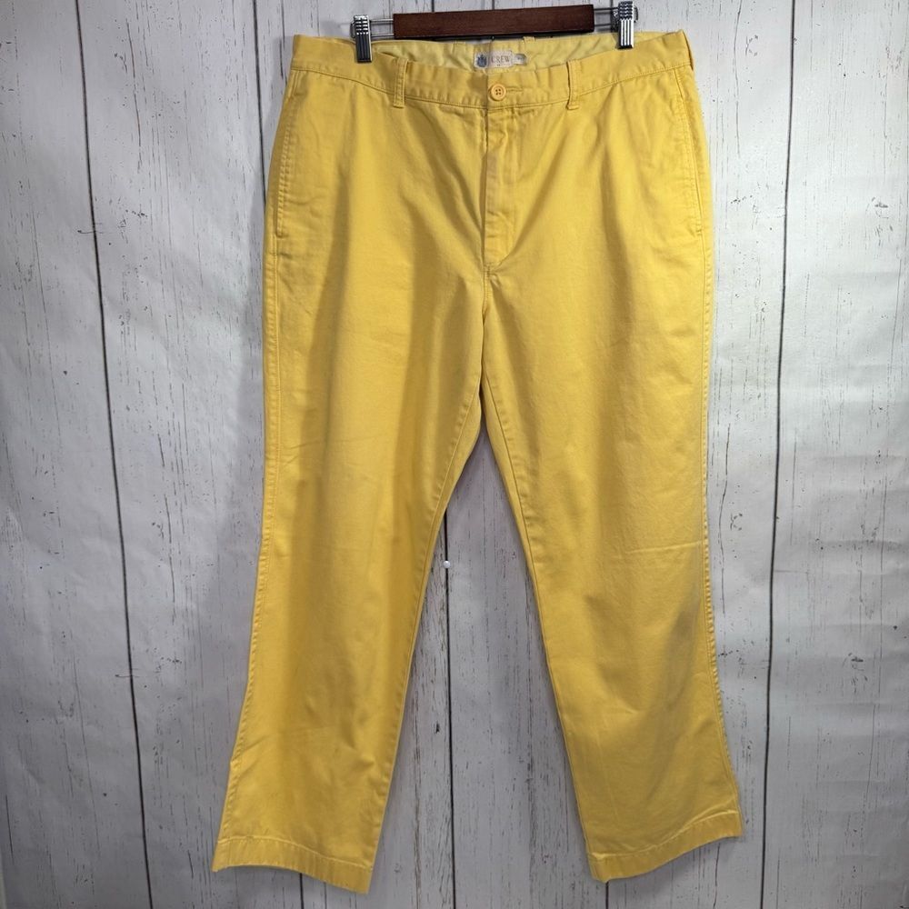 J.Crew Vintage Mens Yellow Chino Pants Size 36x30 Y2K Preppy Summer 100% Cotton